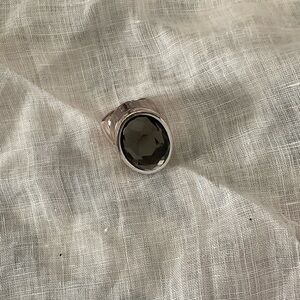 LARGE, UNIQUE SILVER TONED RING-SIZE 6 1/2- 7
